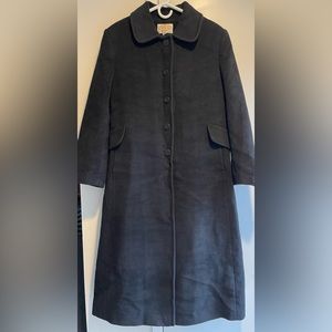 TALBOTS Long Maxi Wool Angora Black Coat 14P Petite